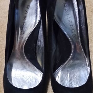 Rampage Black Suede High Heels 8M